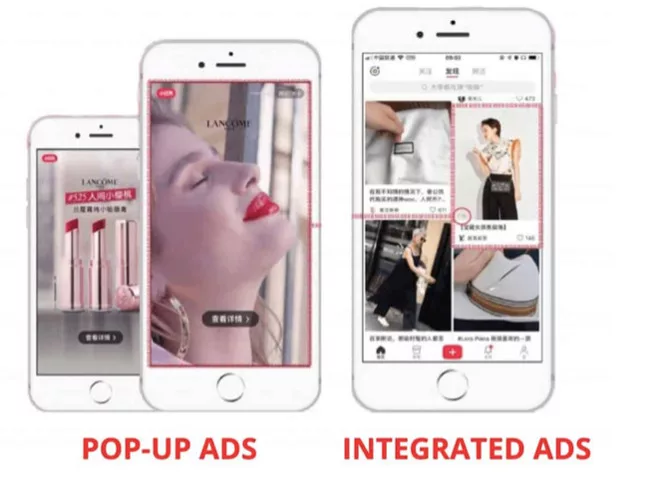 Exemple de publicité sur Little Red Book